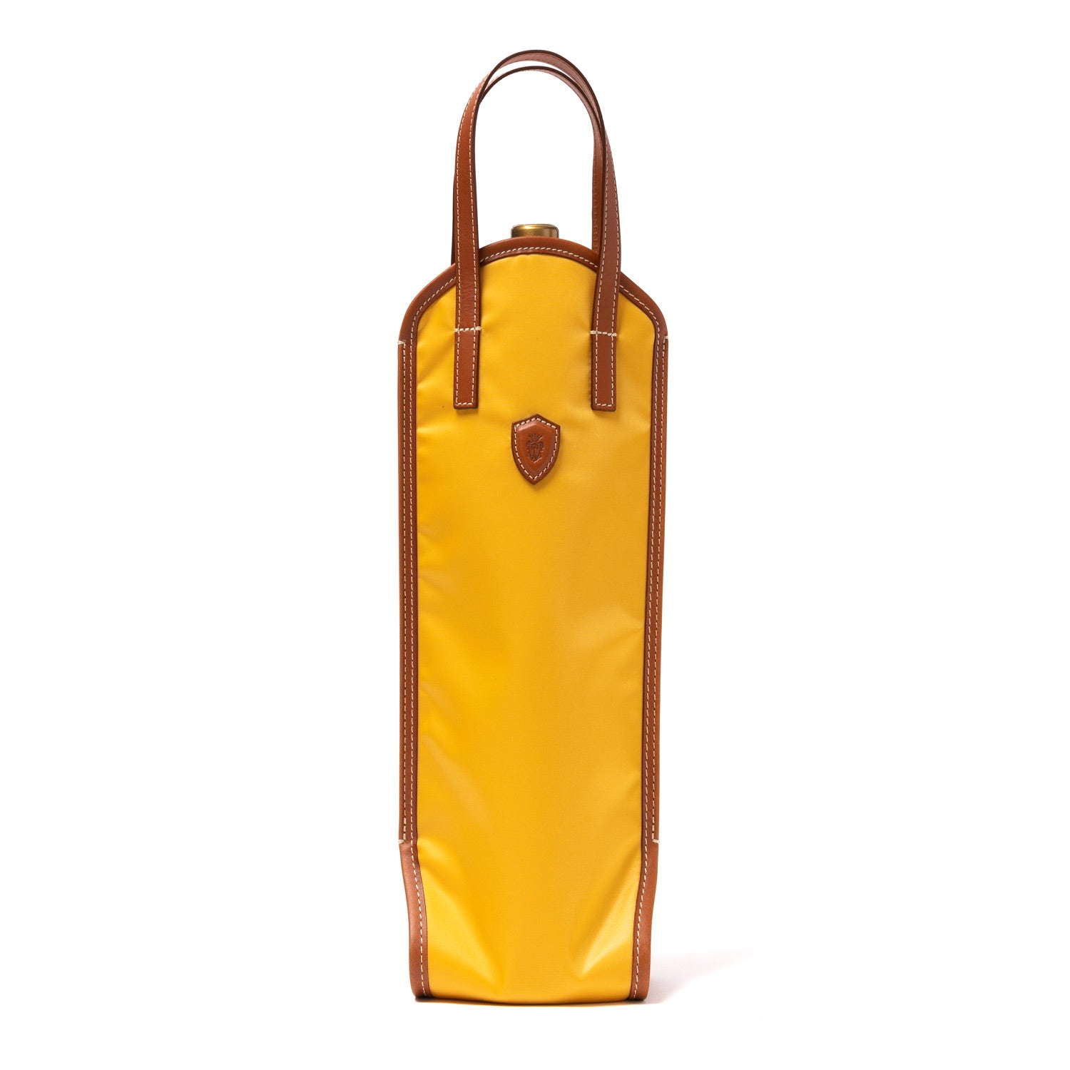 Flaschen-Tasche "Grand Cru" aus Felisi-Nylon und Sattelleder - Handarbeit
